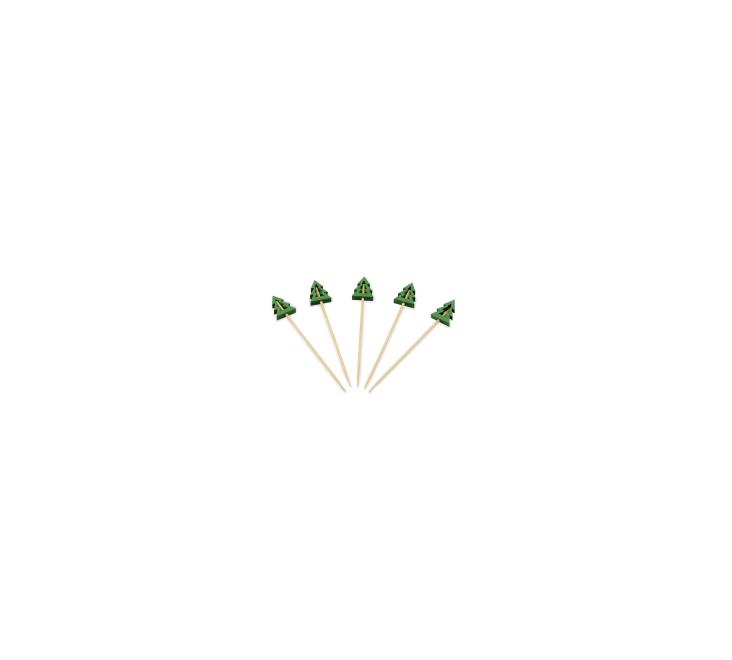Pique bambou Sapin de Noël vert 100 mm